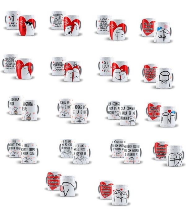 Pack Artes Sublimação Bento Flork Dia Dos Namorados