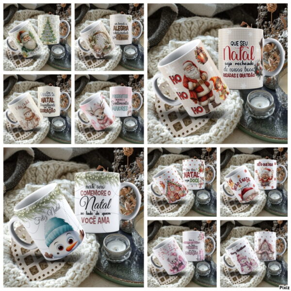pack artes sublimacao canecas natalina arquivo digital canecas natal