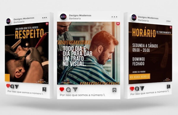 Pack Barbearia Psd E Canva 425 Artes + 15 Brindes
