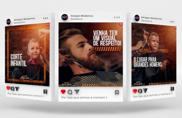 Pack Barbearia Psd E Canva 425 Artes + 15 Brindes