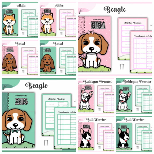 Pack Cadernetas Vacinas Pets Dogs -Arquivo Digital - Imagem 3