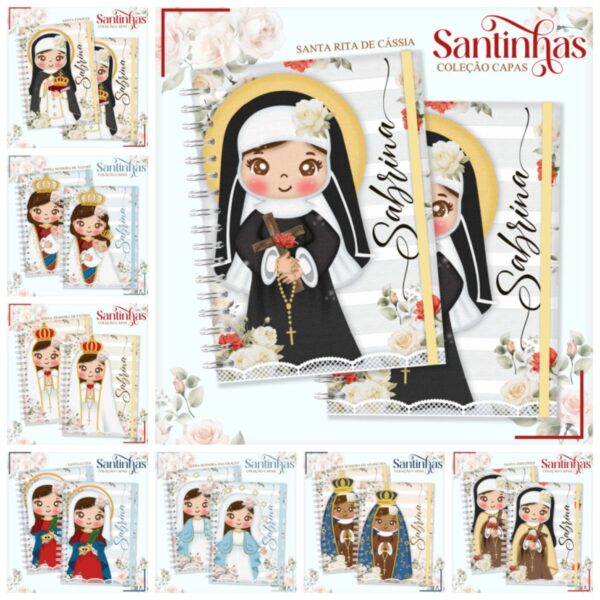 pack cadernos santinhas arquivo digital miolos para agenda