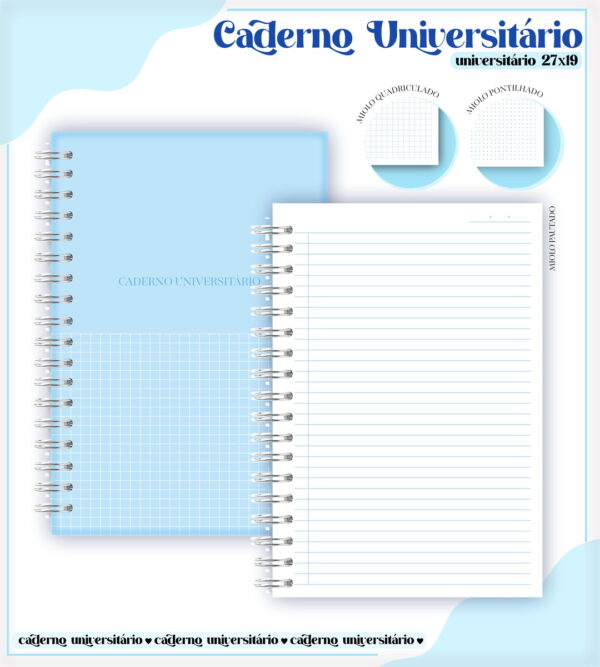 Pack Cadernos Universitários - Arquivos Encadernação - Imagem 3