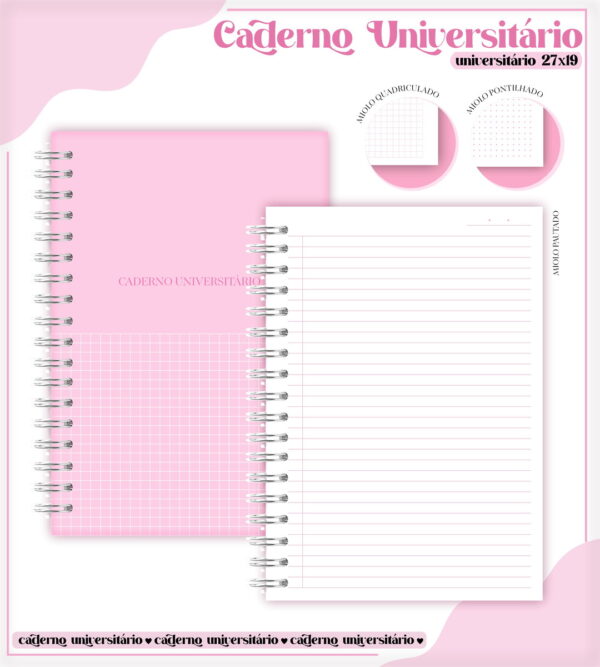 pack cadernos universitarios arquivos encadernacao papelaria
