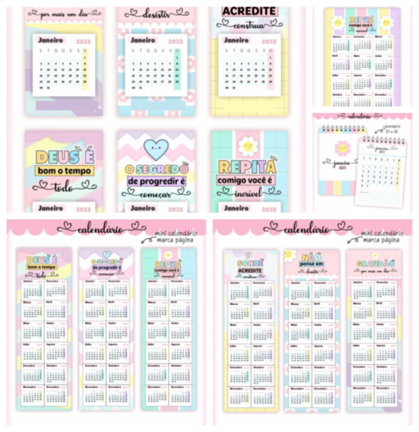 pack calendarios 2023 arquivo digital calendarios