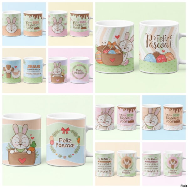 pack canecas pascoa 2023 arquivo digital personalizadas