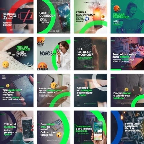 Pack Canva Assistência Técnica Celular Editável 40 Artes