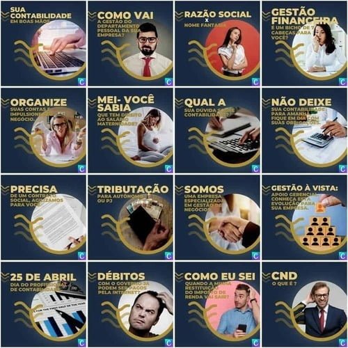 Pack Canva Contabilidade Editável 200 Artes + Legendas