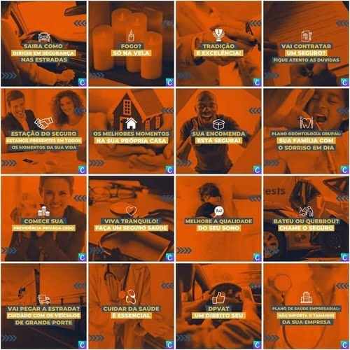 Pack Canva Corretora De Seguro Editável 200 Artes + Legendas