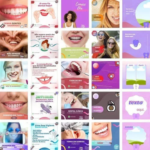 Pack Canva Dentista Odonto Templates Editável 230 Artes