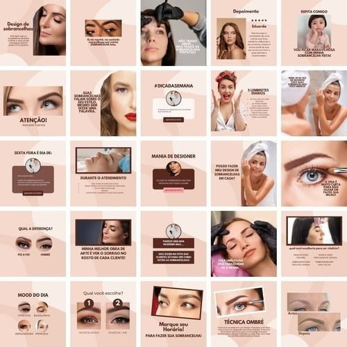 Pack Canva Designer De Sobrancelhas Editáveis 200 Artes