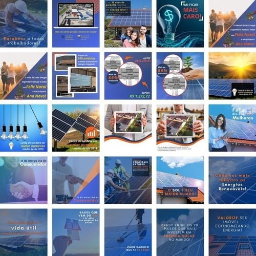 Pack Canva Energia Solar Templates Editável 50 Artes