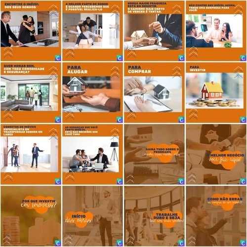 Pack Canva Imobiliária Editaveis 200 Artes + Textos Legendas