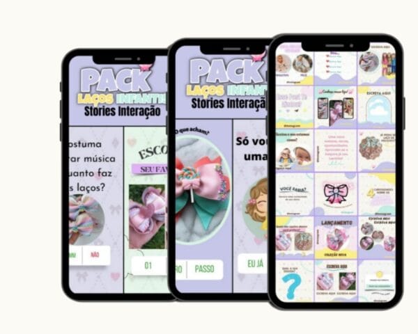 pack canva lacos infantil arquivo digital papelaria 3