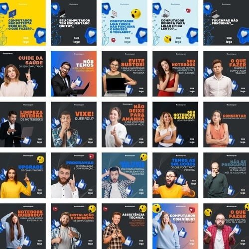 Pack Canva Loja De Informática Templates Editável 200 Artes