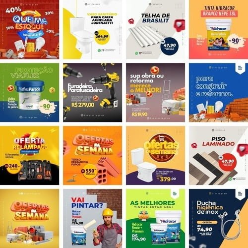 Pack Canva Materiais De Construção Arquivo Editável 90 Artes
