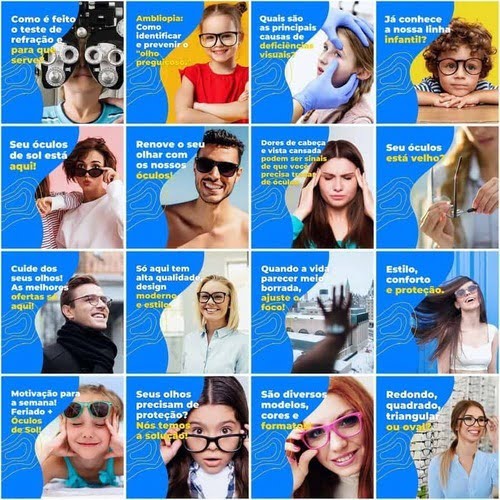 Pack Canva Óticas Templates Editavel 200 Artes + Legendas
