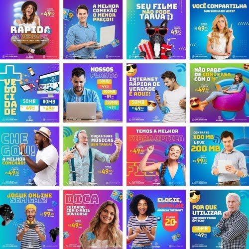 Pack Canva Provedor Internet 40 Artes Social Media Instagram