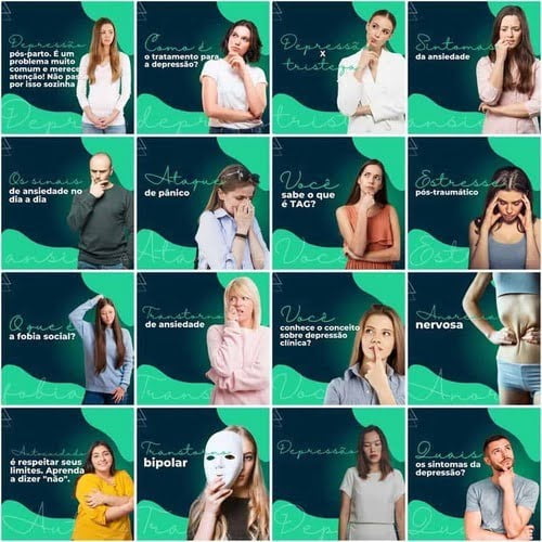Pack Canva Psicologos Editáveis 200 Artes + Legendas