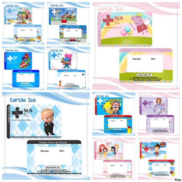 pack cartao sus arquivo digital papelaria