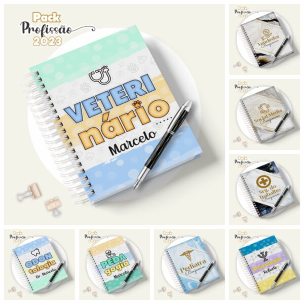 Pack Digital Agendas Profissões Masculinas + Canecas - Imagem 3