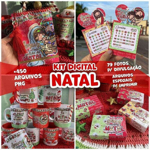Pack Digital Natal Fofo Elementos P / Personalizados Em Png