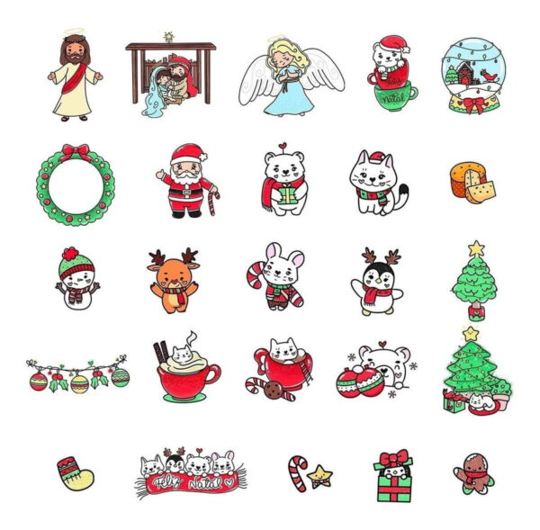 Pack Digital Natal Fofo Elementos P / Personalizados Em Png