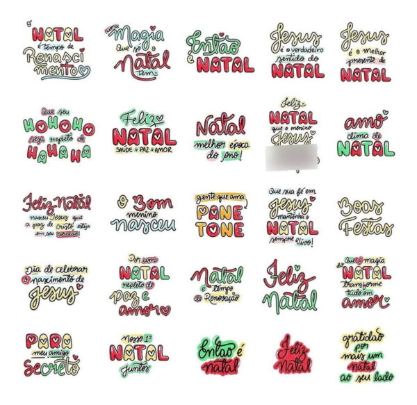 Pack Digital Natal Fofo Elementos P / Personalizados Em Png