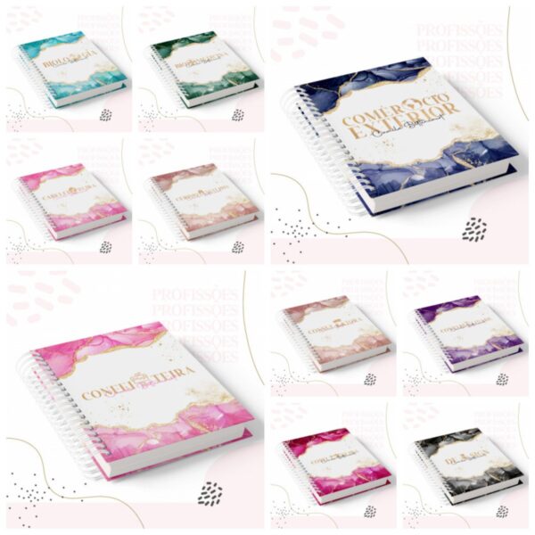 pack encadernacao profissoes feminina arquivo digital planners 2