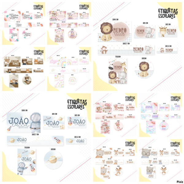 Pack Escolar Etiquetas - Arquivo Digital - Imagem 3