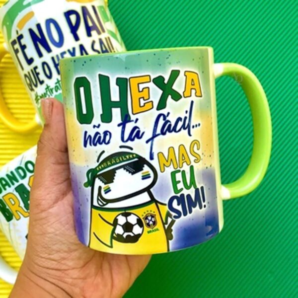 Pack Estampas Sublimação Caneca Flork Brasil Copa Qatar 2022