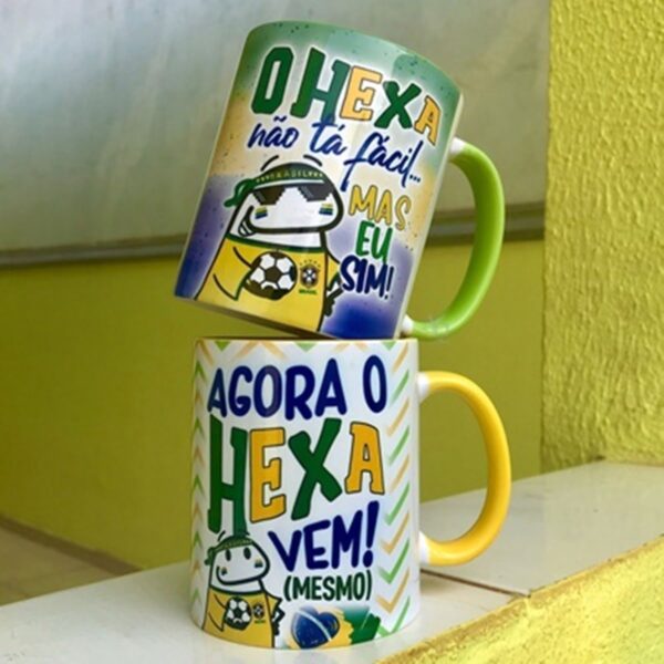 Pack Estampas Sublimação Caneca Flork Brasil Copa Qatar 2022
