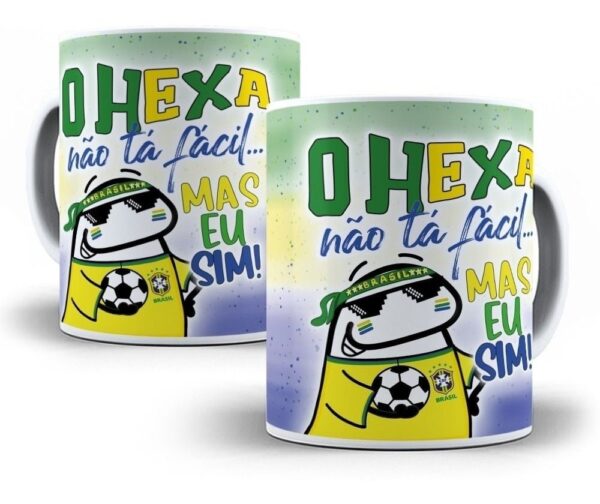 Pack Estampas Sublimação Caneca Flork Brasil Copa Qatar 2022
