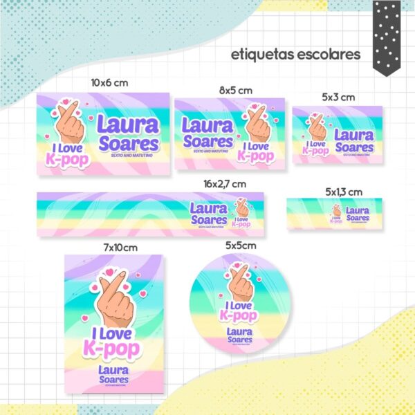 Pack Etiquetas Escolar - Arquivo Digital - Imagem 2