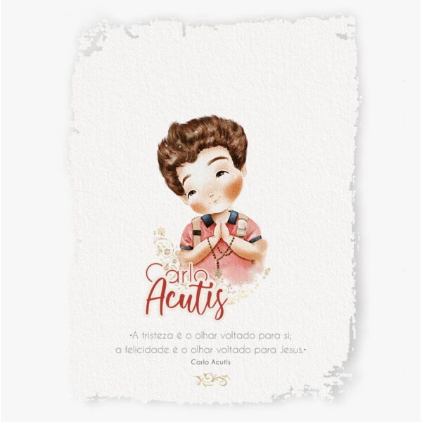 Pack Ilustrações Beato Carlo Acutis Santinhos Em Aquarela