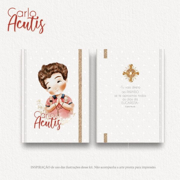 Pack Ilustrações Beato Carlo Acutis Santinhos Em Aquarela