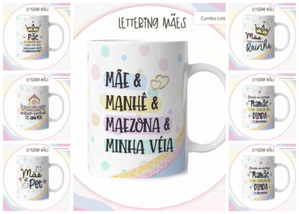 pack lettering artes canecas dia das maes arquivo digital pack lettering artes canecas dia das maes