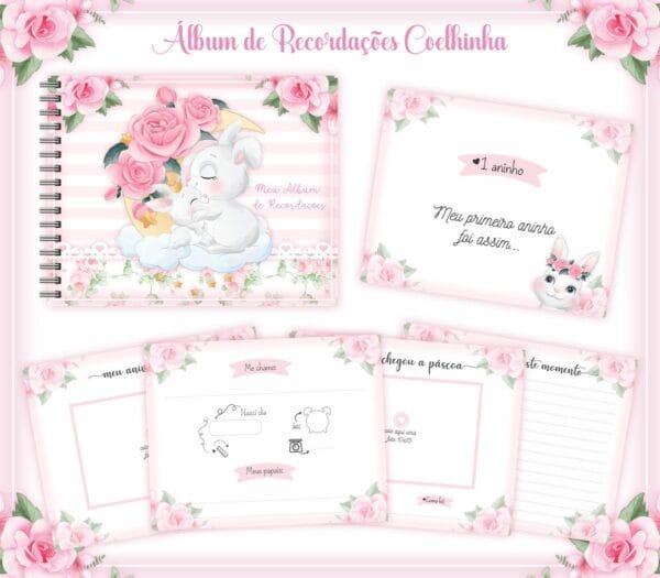 pack livros recordacoes bebe arquivo digital papel e scrapbook