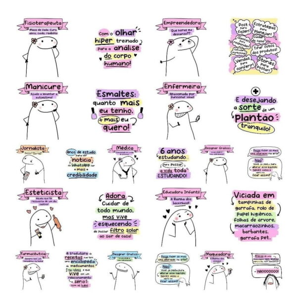 Pack Mais De 200 Artes Flork Profissões Meme Sublimação