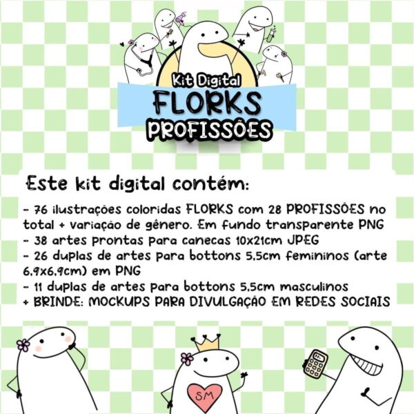 Pack Mais De 200 Artes Flork Profissões Meme Sublimação