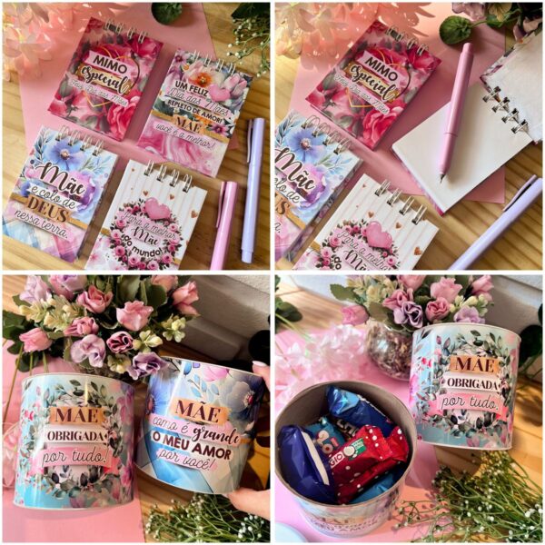 Pack Mimos Dia das Mães 2024 Tags Bloquinho Cards Caneca