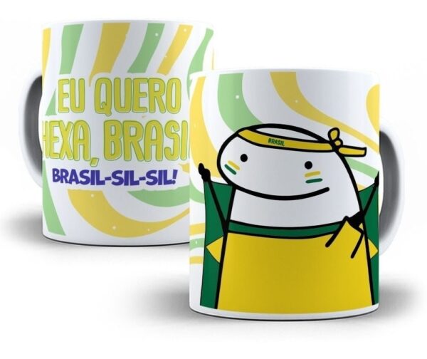 Pacote Artes Caneca Brasil Torcedor Flork 9 Arquivos Png