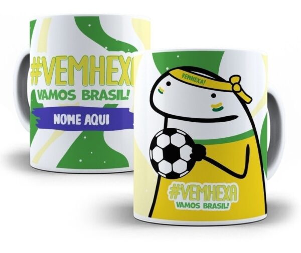 Pacote Artes Caneca Brasil Torcedor Flork 9 Arquivos Png