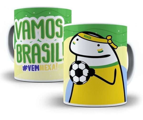 Pacote Artes Caneca Brasil Torcedor Flork 9 Arquivos Png