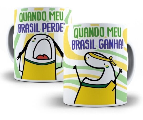 Pacote Artes Caneca Brasil Torcedor Flork 9 Arquivos Png