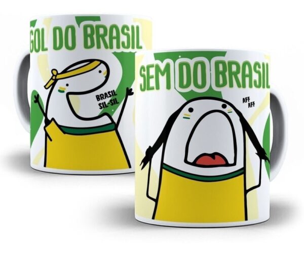 Pacote Artes Caneca Brasil Torcedor Flork 9 Arquivos Png