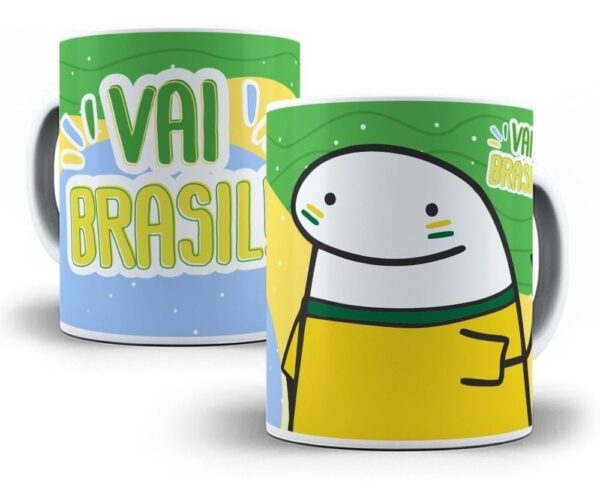 Pacote Artes Caneca Brasil Torcedor Flork 9 Arquivos Png