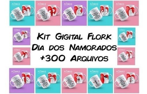 Pacote Artes Para Canecas Dia Dos Namorados Flork Bento