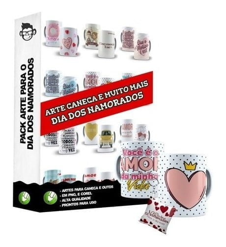 Pacote Artes Sublimação Dia Dos Namorados 1.0 Editável Corel