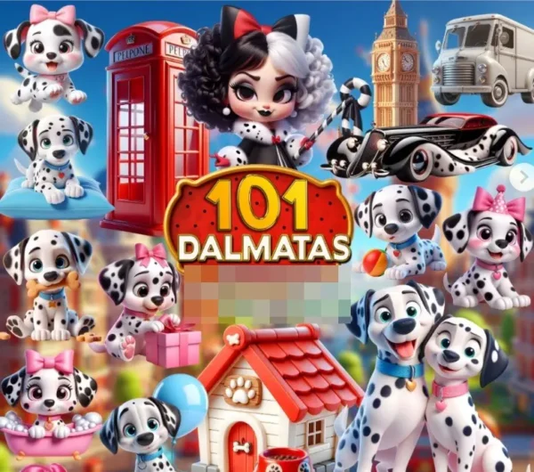 Pacote de Artes 101 Dálmatas para Uso em Sublimação